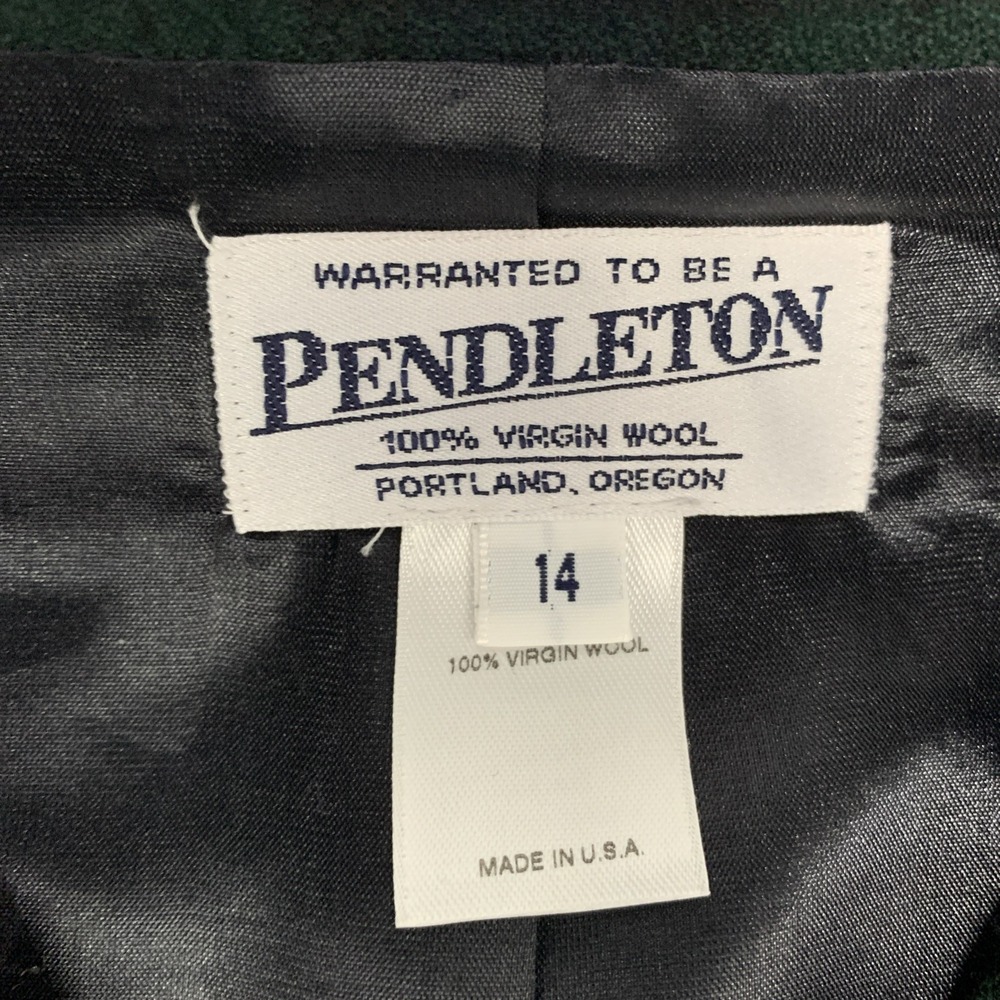 Vintage Pendleton Tartan Plaid Wool Blazer & Pencil Skirt Suit Set Size 14 USA - Picture 7 of 16